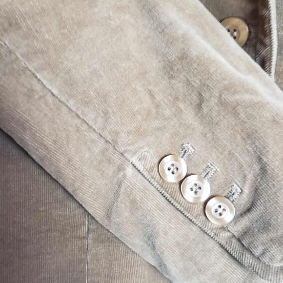 H&M Brown Corduroy Lined Button Down Blazer Jacket Size: 12 - Picture 4 of 5